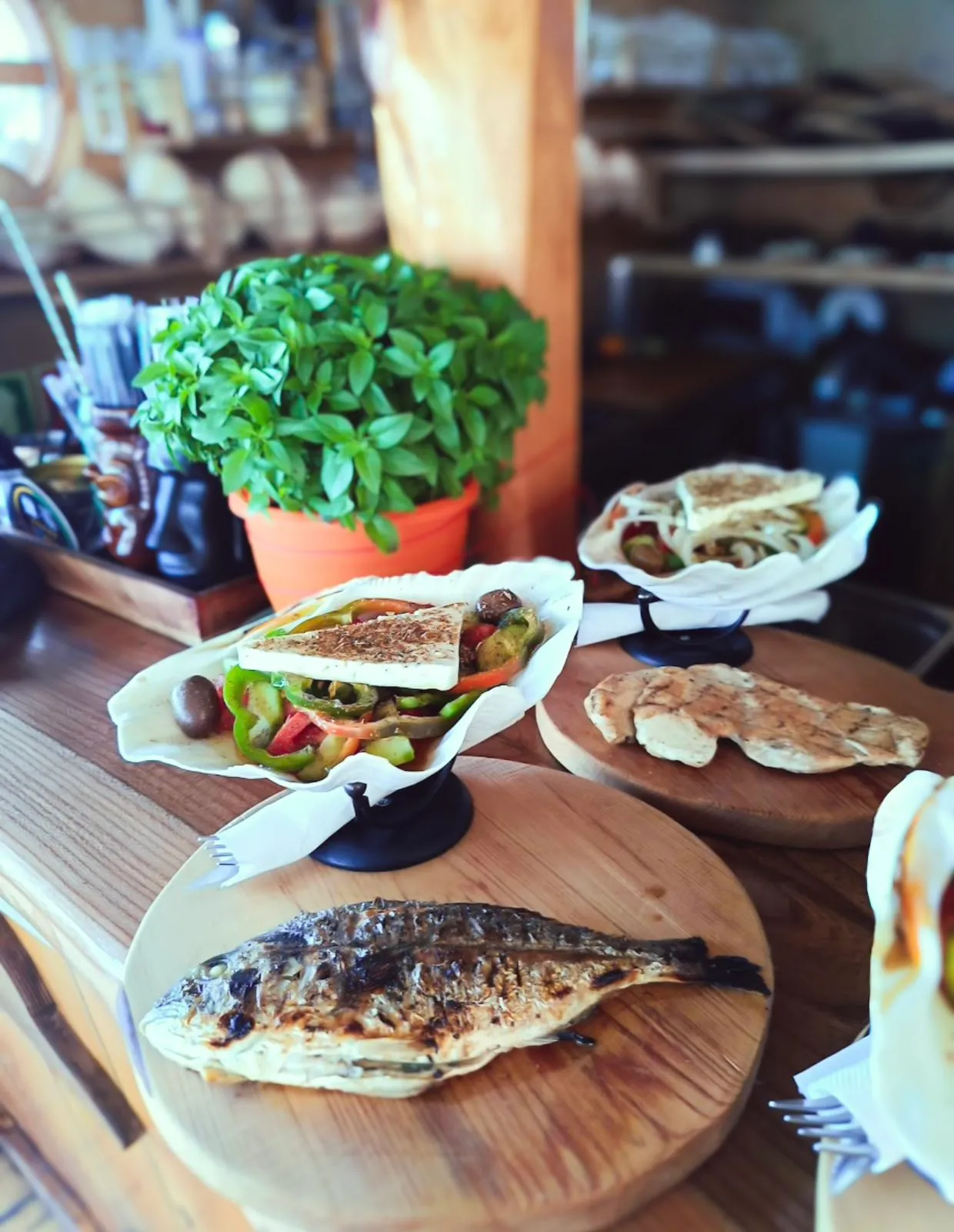 Greek Food on the deck