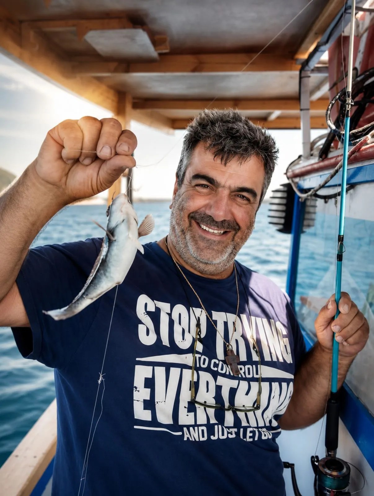 Captain Vasilis on the deck