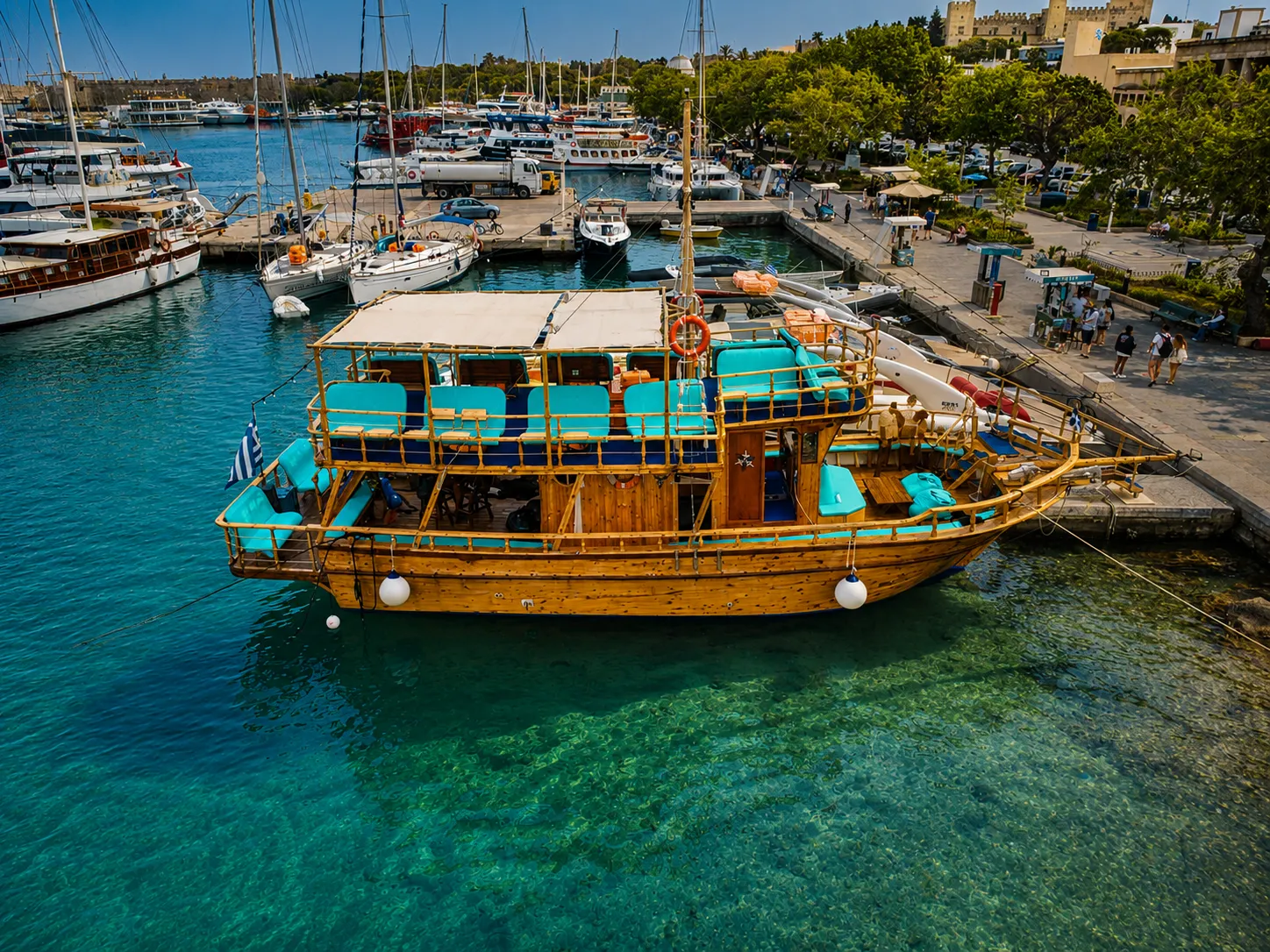 Our Boat at Mandraki Harbour 